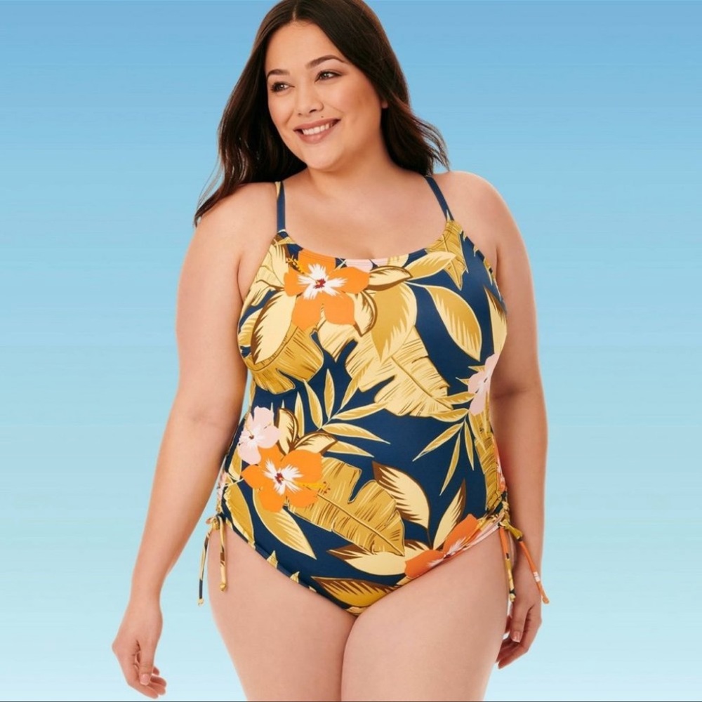 Beach Betty beautiful tropical swimming suit (2X) 🌸🏝️💓🌈☀️
